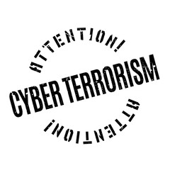 Cyber Terrorism rubber stamp. Grunge design with dust scratches. Effects can be easily removed for a clean, crisp look. Color is easily changed.