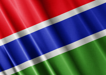Gambia waving flag close
