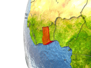 Ghana in red