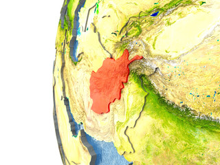Afghanistan in red