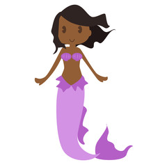 Cartoon image of a nice cute little mermaid