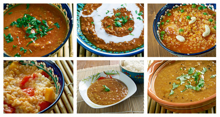 Food set of different  lentils dishi