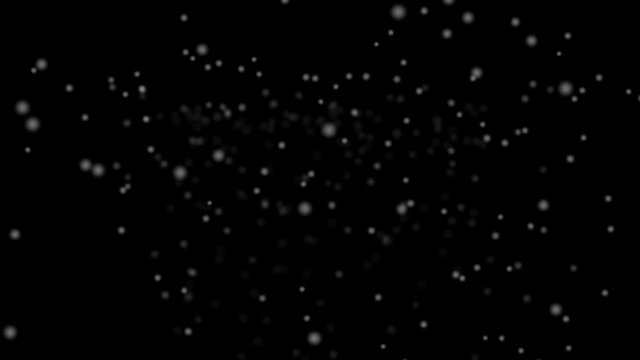 Realistic snowfall with fast speed  isolated on the black background. Seamless loop animation 
