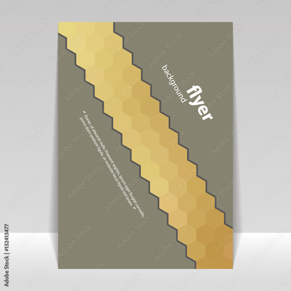 Poster flyer or cover design with abstract hexagonal pattern