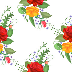 Seamless rose pattern. Vector illustration