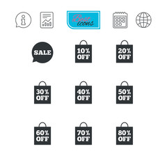 Sale discounts icons. Special offer signs.