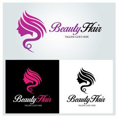 beauty hair logo design template ,Beauty salon logo design concept ,Vector illustration