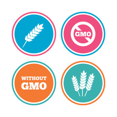 Agricultural icons. GMO free symbols.