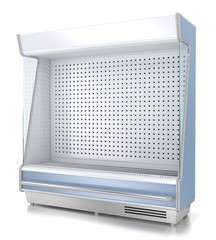 Fototapeta premium Refrigerated display without shelves. 3d image isolated on white.