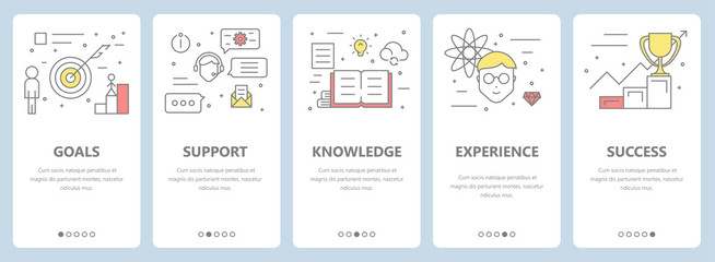 Vector thin line flat design, consulting concept vertical banners