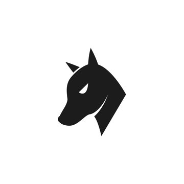 Hound Tribal Logo Silhouette. Isolated.