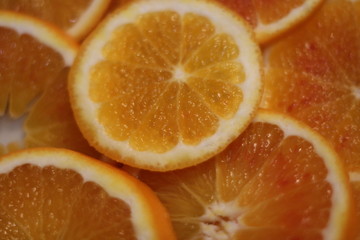 Arance a fette primo piano