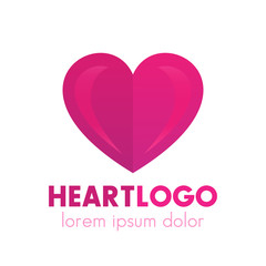 Heart logo design, pharmacy, medicine, health care symbol over white, vector illustration
