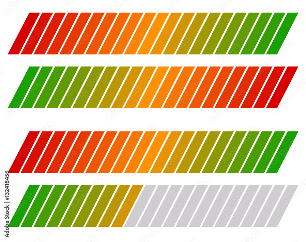 Aufkleber Loading bar, progress-level indicator with color code