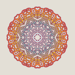 Vector vintage Mandala sign frame. Vintage decorative elements. Oriental pattern