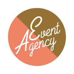 Obraz premium Color vintage event agency emblem