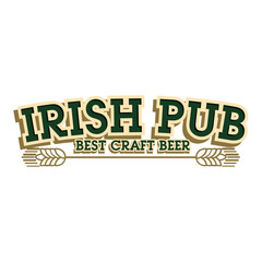Color vintage irish pub emblem - 132418869