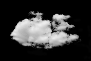 Isolated white cloud on black background
