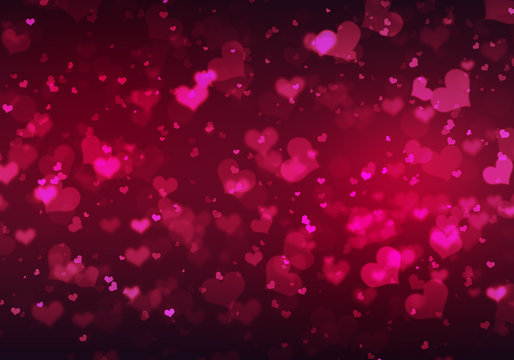 Gentle elegant background with the image of glitter hearts