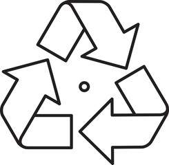 Universal Recycling Symbol (Used as a generic symbol for recycling or to indicate that material is recyclable)