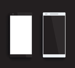 mockups with black and silver smartphones