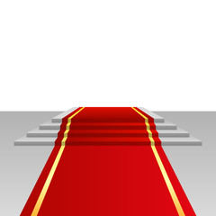 Red carpet and podium, abstract background, vector