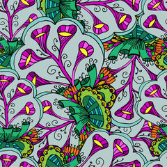 Abstract plant background decorative pattern with leaves