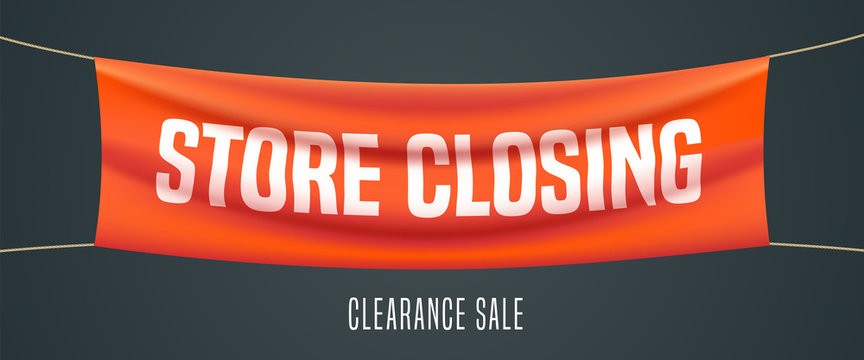 Store closing vector illustration, background