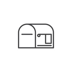 Obraz premium Mail box empty line icon, outline vector sign, linear pictogram isolated on white. Symbol, logo illustration