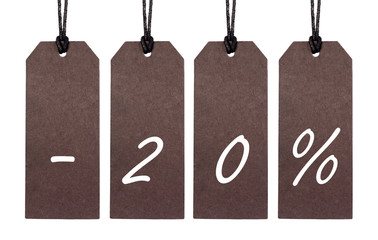 twenty percent Tag Isolated On White