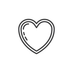 Heart line icon, outline vector sign, linear pictogram isolated on white. Love symbol, logo illustration