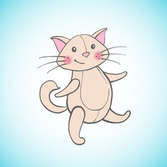 Cute happy cat. Design element.