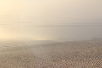brume dorée la matin à la campagne 2