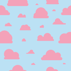Rosa Wolken - Muster - blau & rosa