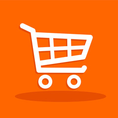 Vector shopping cart icon, wózek zakupowy, 