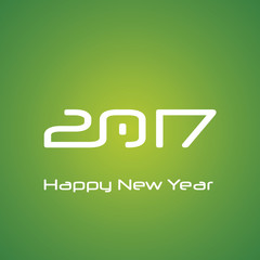 New Year 2017 cyberspace white green vector