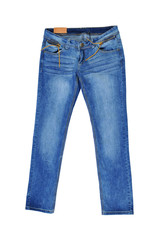 Jeans Isolated on White. Denim Pants women