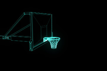 Basket Basketball in Wireframe Hologram Style. Nice 3D Render
- 132424835