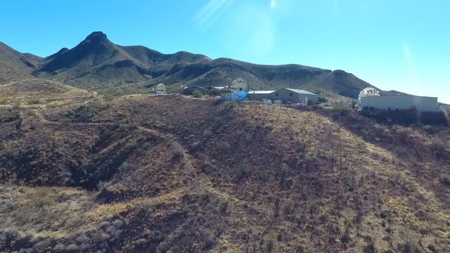 Aerial of an observatory in the mountains