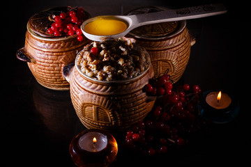 Bowl with kutia - traditional Christmas sweet meal in Ukraine, Belarus and Poland