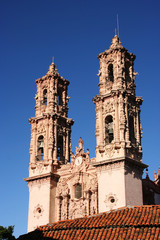 Santa Prisca de Taxco, main representation of the New Spanish baroque, Taxco, Mexico