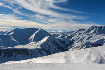 Winter mountains panorama