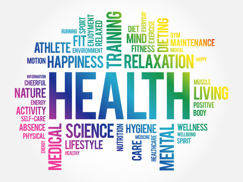 HEALTH Word Cloud Collage, Concept Background