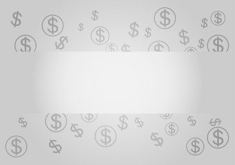 Vector illustration. Dollar signs on grey background.