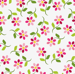 Seamless background with pink flowers