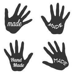 Fototapeta premium Vector label with handmade lettering - stamp for homemade products and shops