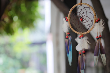 Dream catcher with natural background.