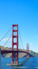 Golden Gate Bridge with clear sky in autumn