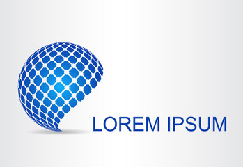 Logo stylized spherical surface with abstract shapes