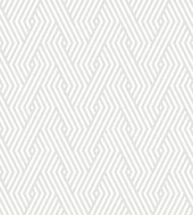 Behang Vector naadloze textuur. Moderne geometrische achtergrond. Herhaalde zwart-wit patroon. Ornament van kruisende strepen. © alla_ko